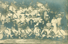 CP CPA Carte Photo Musiciens Fanfare La Renaissance De Trévoux Ain 01 - Trévoux