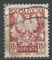 Pologne - Poland - Polen Taxe 1950 Y&T N°T120A - Michel N°P116 (o) - 15z Aigle - Postage Due