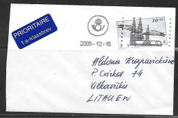 2005 10 KR Bird To Lithuania (2005-12-15) - Storia Postale