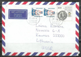 1990 100pf Seal On Cover To Kaunas, Lithuania - Briefe U. Dokumente