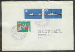 1957 Freiburg U, Merchant Marine To USA - Storia Postale
