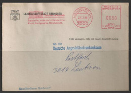 1988 Hanover Museum, Meter, Corner Card (22.12.88) - Brieven En Documenten