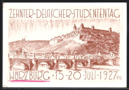 Künstler-AK Würzburg, 10. Deutscher Studententag 1927, Panorama  - Otros & Sin Clasificación