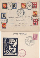 N°755/8 Sur Lettre Conférence De Paris Du 7/9/46 + Carte Expo Prisonnier Stalag 19/2/46. Collection BERCK - Briefe U. Dokumente