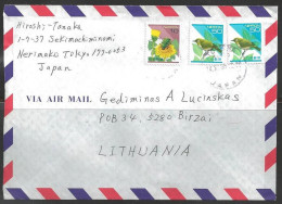 1998 Toyko (14.XII.98) To Birzai Lithuania - Storia Postale