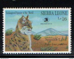 Sierre Leone  - 1989  -  "World Stamp Expo '89" - USA - Endangered Fauna ( Felix Lynx Pardina  ) MNH ( OL 18/02/2022 ) - Sierra Leona (1961-...)