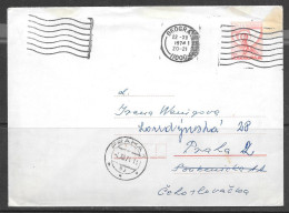 1974 Beograde Postal Envelope To Czechoslovakia - Covers & Documents