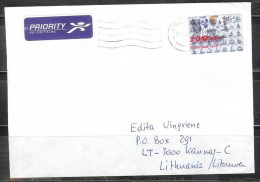 1998 1.00c Cow And Sailing Ships Used To Lithuania - Brieven En Documenten