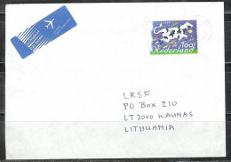 1995 1.00c Cow On Cover, Purmerend To Lithuania - Cartas & Documentos
