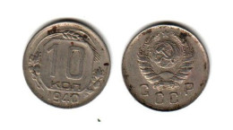 Russie URSS 10 Kopeck 1940, Russia, Russland, - Russia