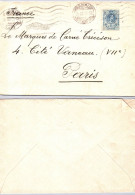 Espagne - Lettre - Obl Madrid 1921 - Pour Paris - Le Marquis De Carné Trécéson - Autres & Non Classés