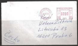 1993 Zurich Postage Meter (0080) To Czech - Cartas & Documentos