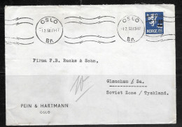 1950 Oslo (1.2.50) Cover To Germany Soviet Zone - Briefe U. Dokumente