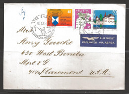 1977 Saanan Pictorial Cancel (19.9.77) 3 Different Stamps To USA - Brieven En Documenten