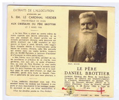 RELIGION - LE PERE DANIEL BROTTIER - Allocution Du Cardinal VERDIER - Format 11/13,20 - Documents Historiques