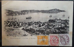 Tarif 10  Centimes , BLANC 2 C,3 C , No 108 ,109 + Semeuse 5 C Orange No 158 O VILLEFRANCHE SUR MER Carte Rade 1923 - Postal Rates