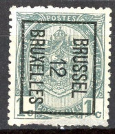 BE  PO 21  (*)    ---   BRUSSEL   ---   1912 - Typo Precancels 1906-12 (Coat Of Arms)