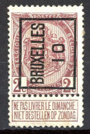 BE  PO 15  (*)    ---   BRUXELLES   ---   1910 - Typo Precancels 1906-12 (Coat Of Arms)