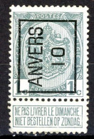 BE  PO 12  (*)    ---   ANVERS   ---   1910 - Typo Precancels 1906-12 (Coat Of Arms)