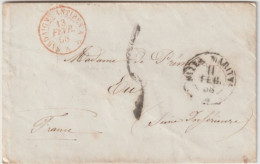 1858 - LETTRE De NIZZA (NICE) - ENTREE AMBULANT SARDAIGNE ANTIBES A.M  A ! => EU - Entry Postmarks