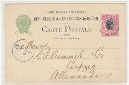 London & Brazilian Bank Ltd., Bahia Company Preprinted UPU Postal Stationery Postcard Posted 1900 To Lepzig B240510 - Briefe U. Dokumente