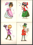 4 Oude  Postkaarten - C P A - Kinderen (T 287) - Other & Unclassified