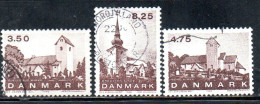 DANEMARK DANMARK DENMARK DANIMARCA 1990 VILLAGE CHURCES JUTLAND COMPLETE SET SERIE USED USATO OBLITERE' - Usado