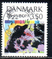 DANEMARK DANMARK DENMARK DANIMARCA 1991 EUROPA CEPT SATELLITE PHOTOGRAPHS TEMEPRATURE WATER 3.50k USED USATO OBLITERE' - Usati