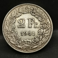 2 FRANCS ARGENT 1941 B BERNE HELVETIA DEBOUT SUISSE / SWITZERLAND SILVER - 1 Franc