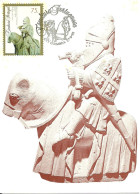 30949 - Carte Maximum - Portugal - Escultura Cavaleiro Medieval Sec. XIV - Chevalier Medieval Knight Horse Cheval - Cartes-maximum (CM)