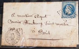 PC Du GC N° 1496 Et Cachet Type 15 - LA FERTE SOUS JOUARRE -  SEINE ET MARNE - LAC - 1867 - Indice 6 - Other & Unclassified