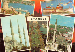 TURQUIE - Istanbul - Bosphorus - Blue Mosque - Galata Bridge And Findikh Mosque - Carte Postale - Turquia