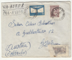 Argentina Letter Cover Posted Registered 1949 To Austria B240510 - Covers & Documents