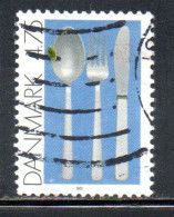 DANEMARK DANMARK DENMARK DANIMARCA 1991 DESIGNS SILVER CLUTERY BY KAY BOJESEN 4.75k USED USATO OBLITERE' - Used Stamps