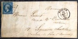 PC Du GC N° 1553 Et Cachet Type 15 - FORMERIE -  OISE - LAC - 1863 - Indice 15 - Autres & Non Classés