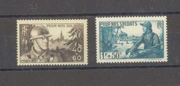 Yvert 451-452 - Pour Nos Soldats  - Lot De 2 Timbres Neufs Sans Traces De Charnières - Andere & Zonder Classificatie