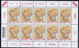 Monaco N°3294 - Feuille Entière - Neuf ** Sans Charnière - TB - Nuevos