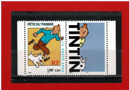 2000 - N° 3303b - NEUF** - FETE DU TIMBRE - TINTIN Et MILOU AVEC VIGNETTE - COTE Y & T : 3.00 Euros - Ongebruikt