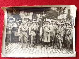 GROUPE MILITAIRES DU 125 REGIMENT DRAPEAU OFFICIERS PHOTO ROL 18 X 13  Cm - War, Military