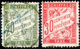 France,postage Due,taxe Y&T#31+33,used As Scan - 1859-1959 Oblitérés