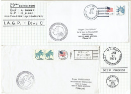 29e Expedition - 2 Documents - Soutien Logistique Aux Explorateurs Sur Le Dôme C - I.A.G.P. - Acheminé Par US NAVY - Covers & Documents