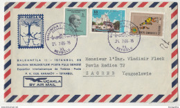 Balkanfila II Illustrated Air Mail Letter Cover And Special Postmark Travelled 1966 To Zagreb B190401 - Lettres & Documents