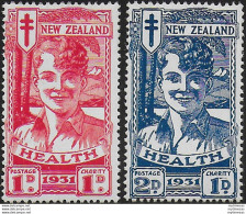 1931 New Zealand Health Smiling Boy 2v. MLH SG N. 546/47 - Andere & Zonder Classificatie