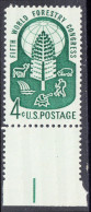 !a! USA Sc# 1156 MNH SINGLE W/ Bottom Margin - World Forestry - Unused Stamps