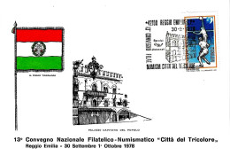 ITALIA ITALY - 1978 REGGIO EMILIA 13° Convegno Fil. Città Tricolore (palazzo Capitano Del Popolo) Su Cart. Spec.- 267 - Other & Unclassified