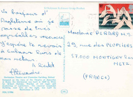 GRANDE-BRETAGNE N°977 (y&t) Oxford 1981 Pour Montigne-lès-Metz / Alphabet Sourds Et Muets - CP Oxfort - Cartas & Documentos