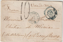 1862 - ETATS PONTIFICAUX - ENV. De ROMA / MARITIME - ENTREE E.PONT.1.S.E MARSEILLE ! => LE VIEUX BOURG (ILLE ET VILAINE) - Correo Marítimo