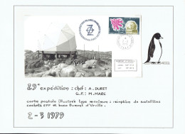 29e Expedition - CP Illustrée Type Maximum CàD Dumont D'Urville 2/3/79 - Cartas & Documentos