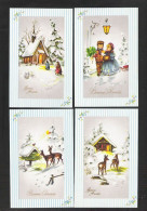 4 Postkaarten Bonne Année (W141) - Neujahr
