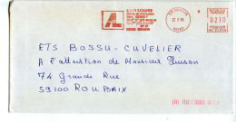 EMA Sur Lettre Air Air Liquide Denain, Lettre De 1985 - EMA (Empreintes Machines à Affranchir)